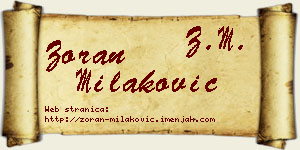 Zoran Milaković vizit kartica